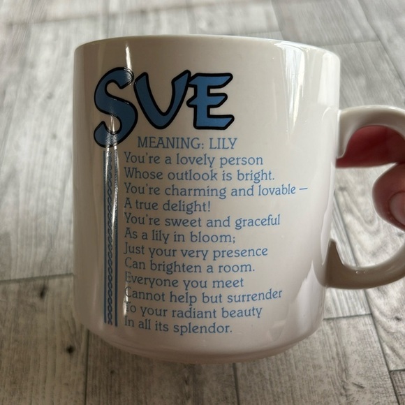 Vintage "Sue" Name & Meaning Poem coffee Tea Mug Cup "Lily" Marci Poetry Papel‎ - Picture 1 of 6